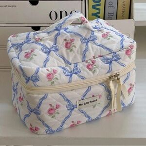 Floral Quilted Bags - White and Blue